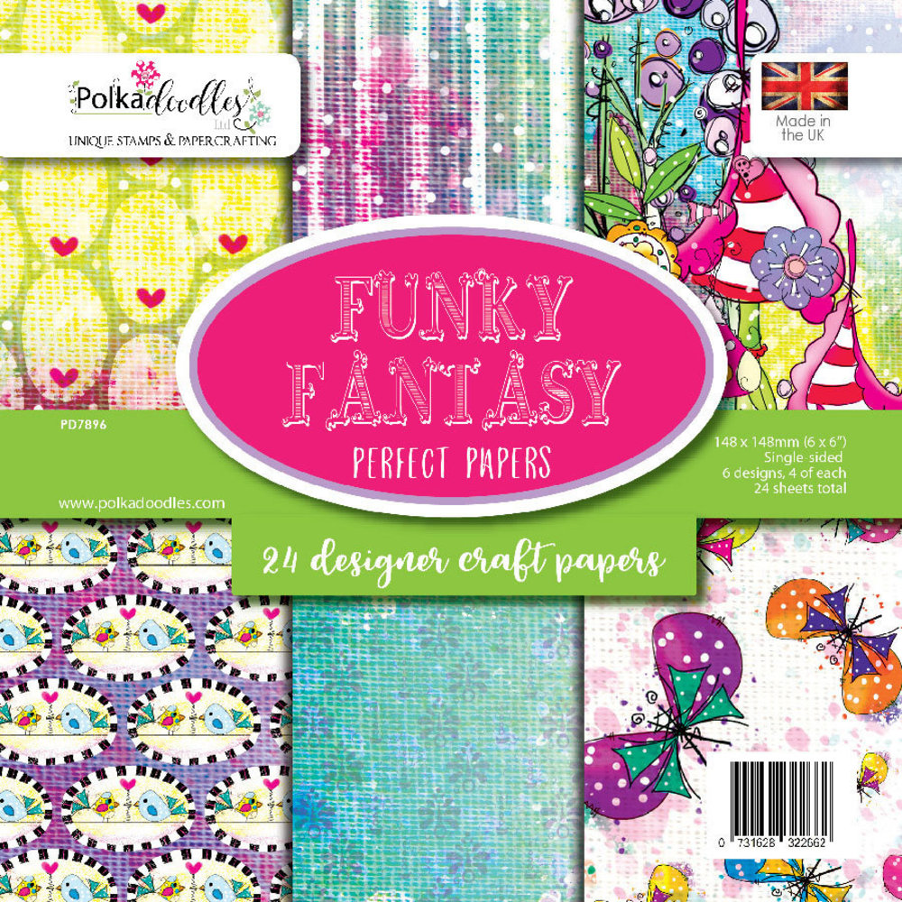 Polkadoodles Funky Fantasy 6x6 Inch Paper Pack (PD7896)