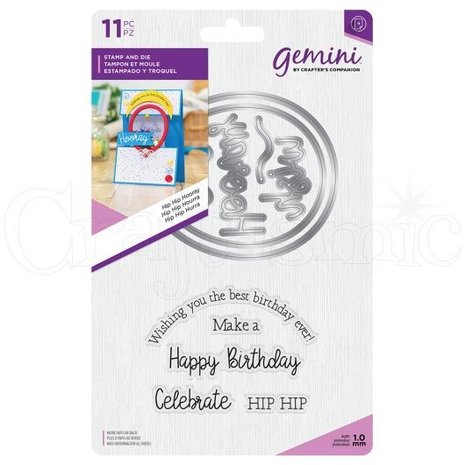 Gemini Hip Hip Hooray Stamp & Die (GEM-STD-HIP)