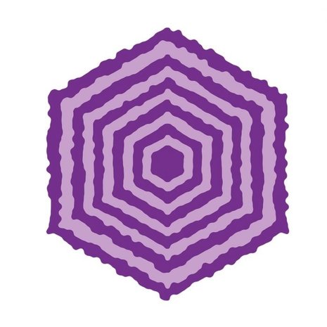 Gemini Torn Edge Hexagon Papercraft Die (GEM-MD-ELE-TEHX)