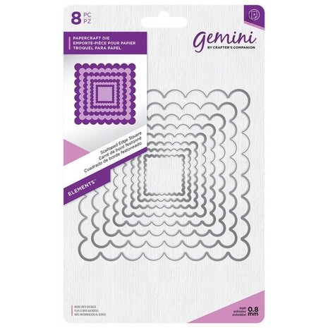 Gemini Scalloped Edge Square Papercraft Die (GEM-MD-ELE-SCSQ) Gemini Scalloped Edge Square Papercraft Die (GEM-MD-ELE-SCSQ)