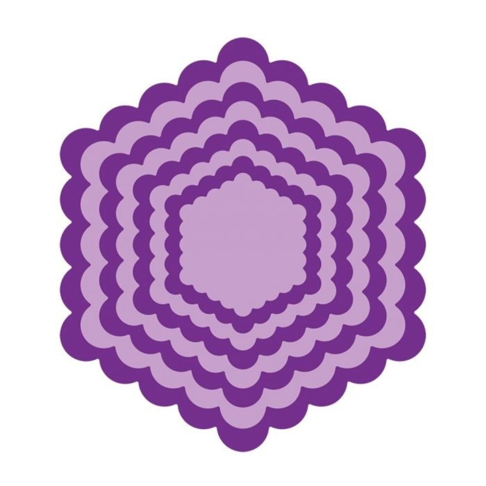 Gemini Scalloped Edge Hexagon Papercraft Die (GEM-MD-ELE-SCHX) Gemini Scalloped Edge Hexagon Papercraft Die (GEM-MD-ELE-SCHX)