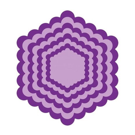 Gemini Scalloped Edge Hexagon Papercraft Die (GEM-MD-ELE-SCHX) Gemini Scalloped Edge Hexagon Papercraft Die (GEM-MD-ELE-SCHX)