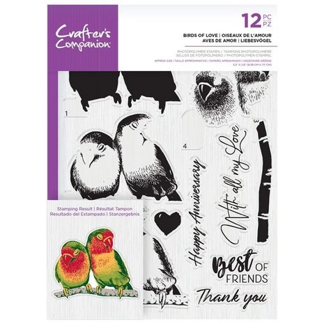 Crafter's Companion Birds of Love Clear Stamps (CC-STP-BIRD)
