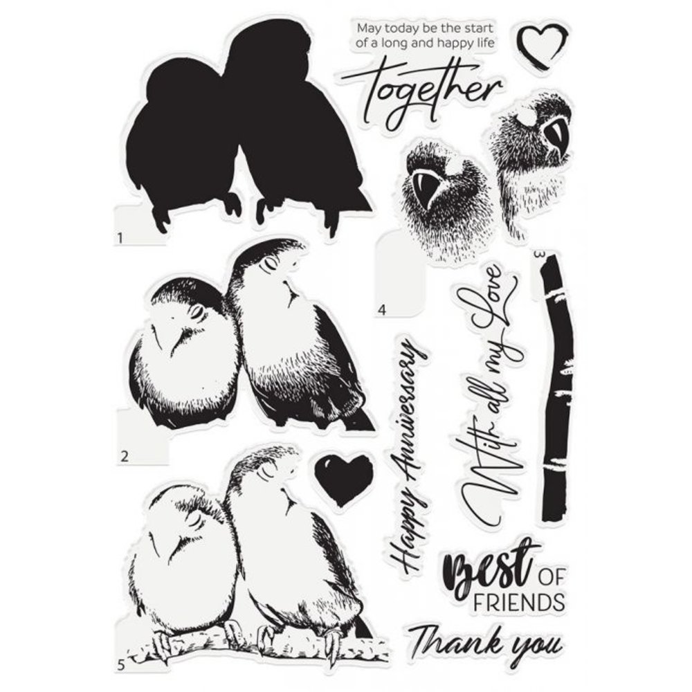 Crafter's Companion Birds of Love Clear Stamps (CC-STP-BIRD)