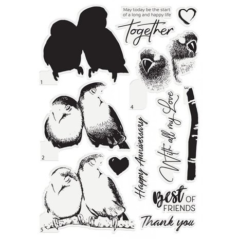 Crafter's Companion Birds of Love Clear Stamps (CC-STP-BIRD)