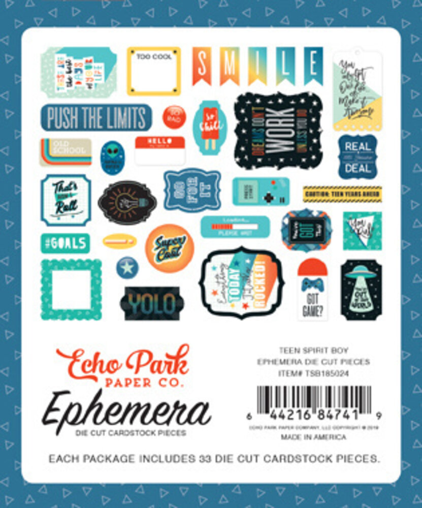 Echo Park Teen Spirit Boy Ephemera (TSB185024) Echo Park Teen Spirit Boy Ephemera (TSB185024)