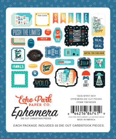 Echo Park Teen Spirit Boy Ephemera (TSB185024) Echo Park Teen Spirit Boy Ephemera (TSB185024)