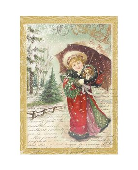 Stamperia Rice Paper A4 Little Girl with Umbrella (DFSA4143)