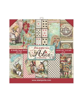 Stamperia Alice 8x8 Inch Paper Pack (SBBS01) Stamperia Alice 8x8 Inch Paper Pack (SBBS01)