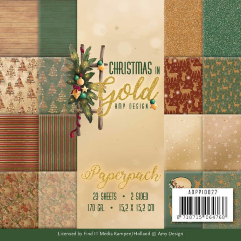 Amy Design Christmas in Gold 6x6 Inch Paper Pack (ADPP10027) Amy Design Christmas in Gold 6x6 Inch Paper Pack (ADPP10027)
