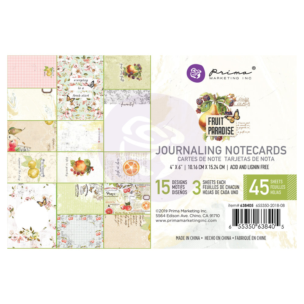 Prima Marketing Inc Fruit Paradise 4x6 Inch Journaling Cards (638405) Prima Marketing Inc Fruit Paradise 4x6 Inch Journaling Cards (638405)