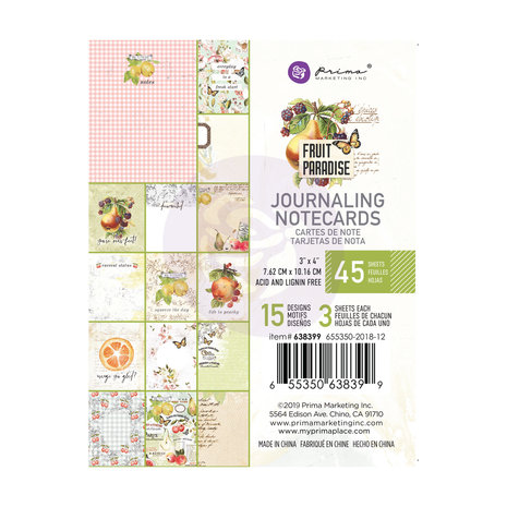 Prima Marketing Inc Fruit Paradise 3x4 Inch Journaling Cards (638399) Prima Marketing Inc Fruit Paradise 3x4 Inch Journaling Cards (638399)
