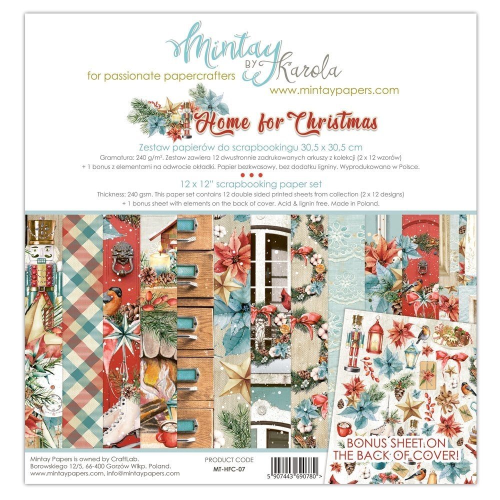 Mintay Home for Christmas 12x12 Inch Scrapbooking Paper Set (MT-HFC-07) Mintay Home for Christmas 12x12 Inch Scrapbooking Paper Set (MT-HFC-07)