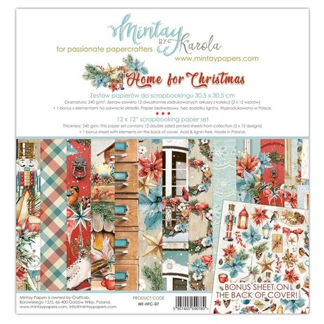 Mintay Home for Christmas 12x12 Inch Scrapbooking Paper Set (MT-HFC-07) Mintay Home for Christmas 12x12 Inch Scrapbooking Paper Set (MT-HFC-07)