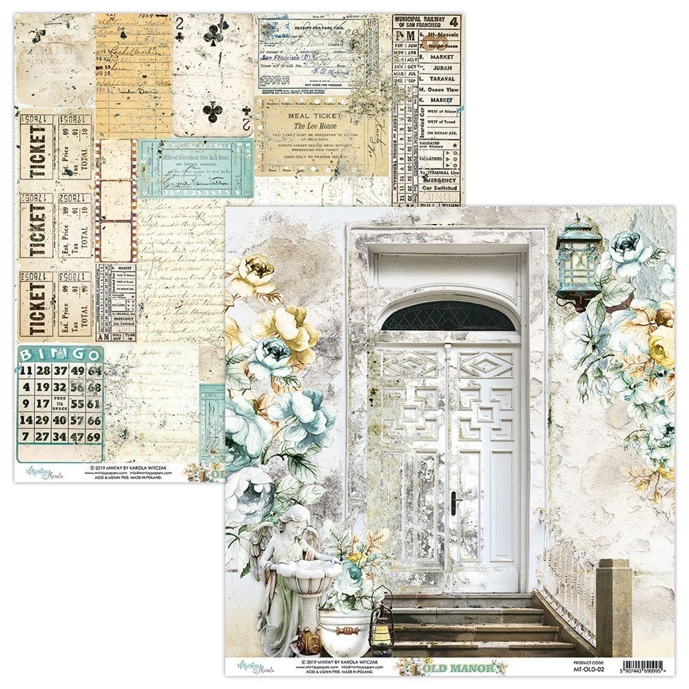 Mintay Old Manor 12x12 Inch Scrapbooking Paper Set (MT-OLD-07)