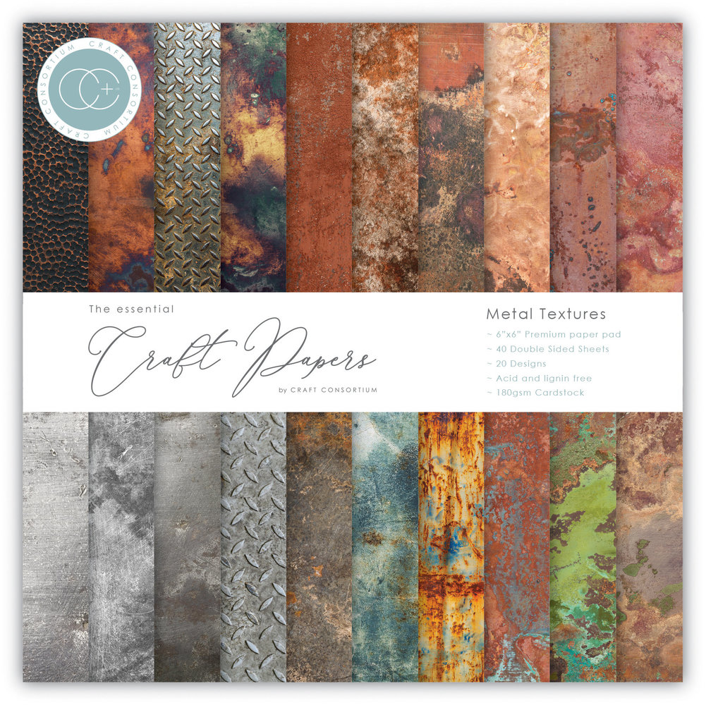 Craft Consortium Metal Textures 6x6 Inch Paper Pad (CCEPAD005B)