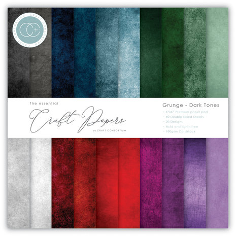 Craft Consortium Grunge Dark Tones 6x6 Inch Paper Pad (CCEPAD007B) Craft Consortium Grunge Dark Tones 6x6 Inch Paper Pad (CCEPAD007B)