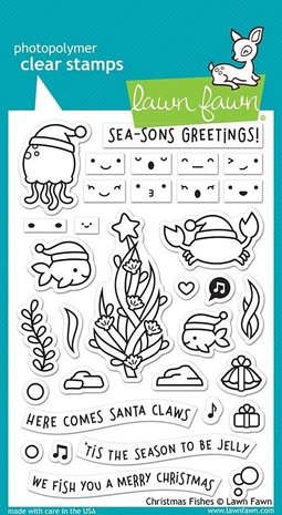 Lawn Fawn Christmas Fishes Clear Stamps (LF2024)