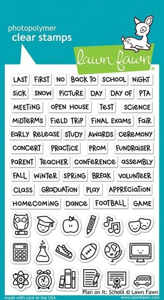 Lawn Fawn Plan On It: School Clear Stamps (LF2040)