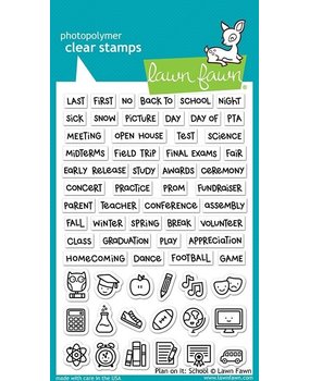 Lawn Fawn Plan On It: School Clear Stamps (LF2040)