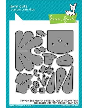 Lawn Fawn Tiny Gift Box Peacock & Turkey Add-on Dies (LF2051)