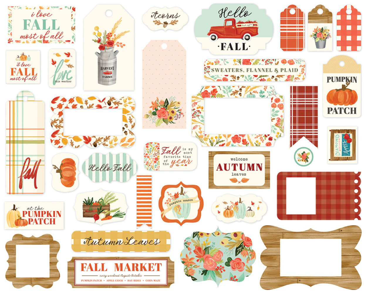 Carta Bella Fall Market Ephemera Frames & Tags (CBFAM105025)