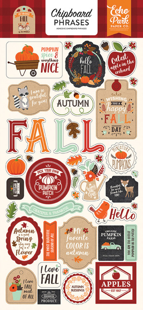 Echo Park My Favorite Fall 6x13 Inch Chipboard Phrases (MFF178022) Echo Park My Favorite Fall 6x13 Inch Chipboard Phrases (MFF178022)