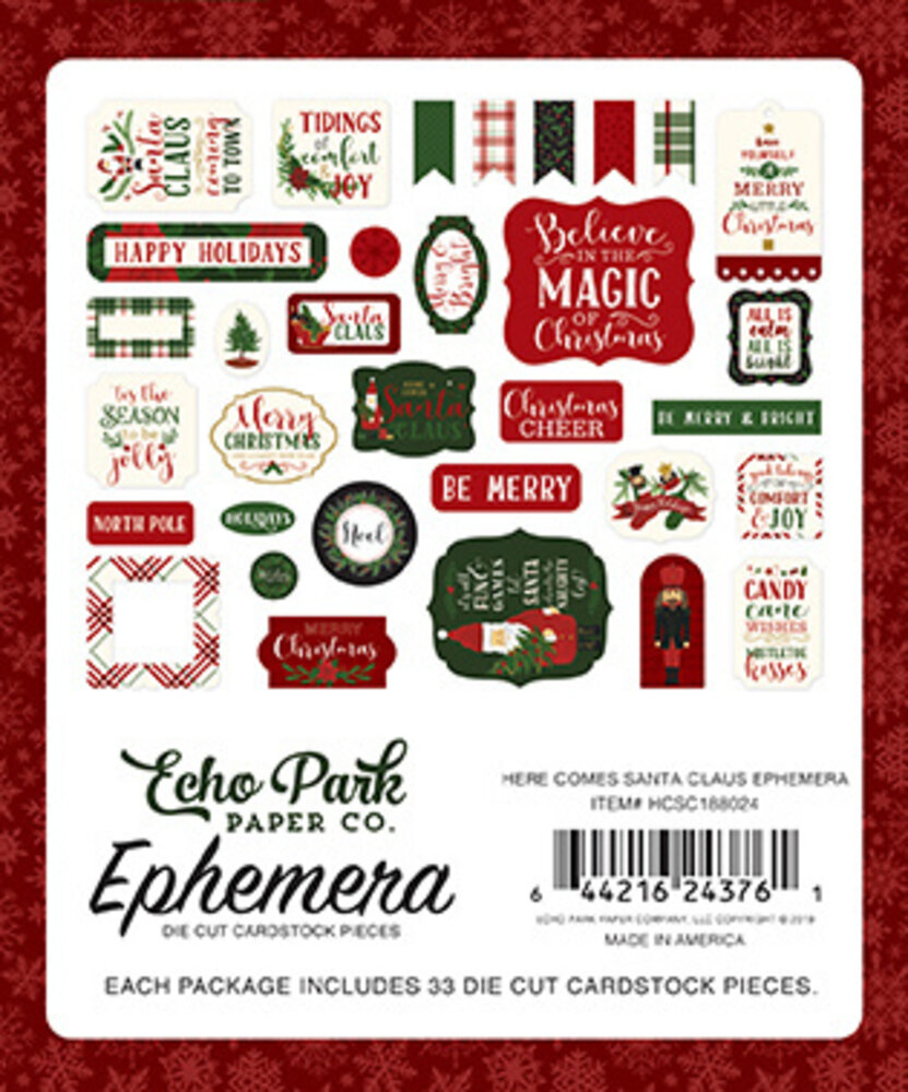 Echo Park Here Comes Santa Claus Ephemera (HCSC188024) Echo Park Here Comes Santa Claus Ephemera (HCSC188024)