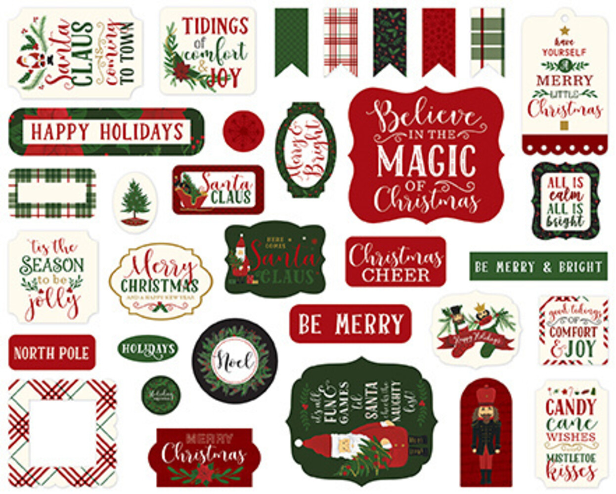 Echo Park Here Comes Santa Claus Ephemera (HCSC188024) Echo Park Here Comes Santa Claus Ephemera (HCSC188024)