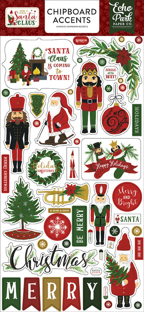Echo Park Here Comes Santa Claus 6x13 Inch Chipboard Accents (HCSC188021) Echo Park Here Comes Santa Claus 6x13 Inch Chipboard Accents (HCSC188021)