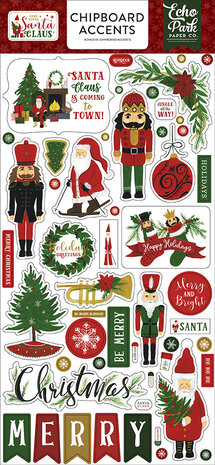 Echo Park Here Comes Santa Claus 6x13 Inch Chipboard Accents (HCSC188021) Echo Park Here Comes Santa Claus 6x13 Inch Chipboard Accents (HCSC188021)