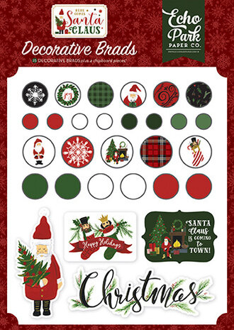 Echo Park Here Comes Santa Claus Decorative Brads (HCSC188020) Echo Park Here Comes Santa Claus Decorative Brads (HCSC188020)
