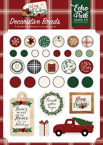Echo Park A Cozy Christmas Decorative Brads (ACC189020) Echo Park A Cozy Christmas Decorative Brads (ACC189020)