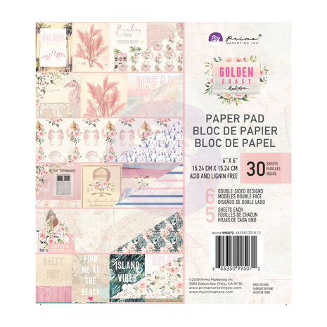 Prima Marketing Inc Golden Coast 6x6 Inch Paper Pad (995072)