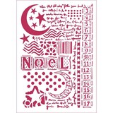 Stamperia Masking Stencil A4 Moon Star & Writings (KSG434)*