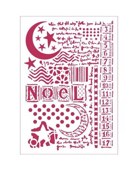 Stamperia Masking Stencil A4 Moon Star & Writings (KSG434)* Stamperia Masking Stencil A4 Moon Star & Writings (KSG434)*