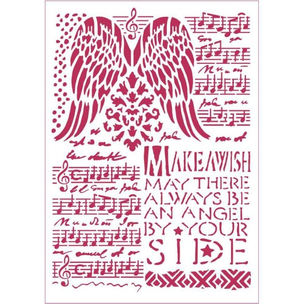 Stamperia Masking Stencil A4 Music & Wings (KSG435) Stamperia Masking Stencil A4 Music & Wings (KSG435)