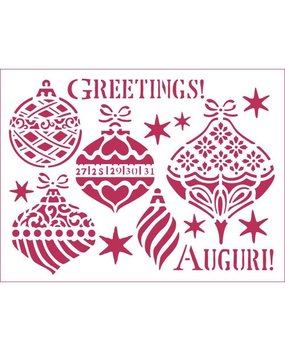 Stamperia Masking Stencil A5 Greeting Balls (KDS304)* Stamperia Masking Stencil A5 Greeting Balls (KDS304)*