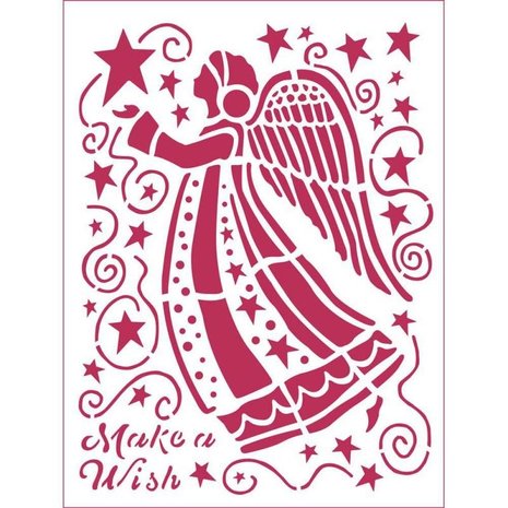 Stamperia Masking Stencil A5 Make a Wish Angel (KSD305)