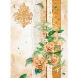 Stamperia Rice Paper A4 Flowers For You Ocher (DFSA4416)