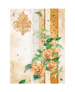 Stamperia Rice Paper A4 Flowers For You Ocher (DFSA4416) Stamperia Rice Paper A4 Flowers For You Ocher (DFSA4416)