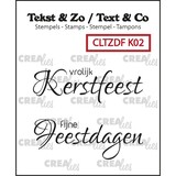 Crealies Tekst & Zo Duo Vrolijk Kerstfeest, Fijne Feestdagen (CLTZDFK02)