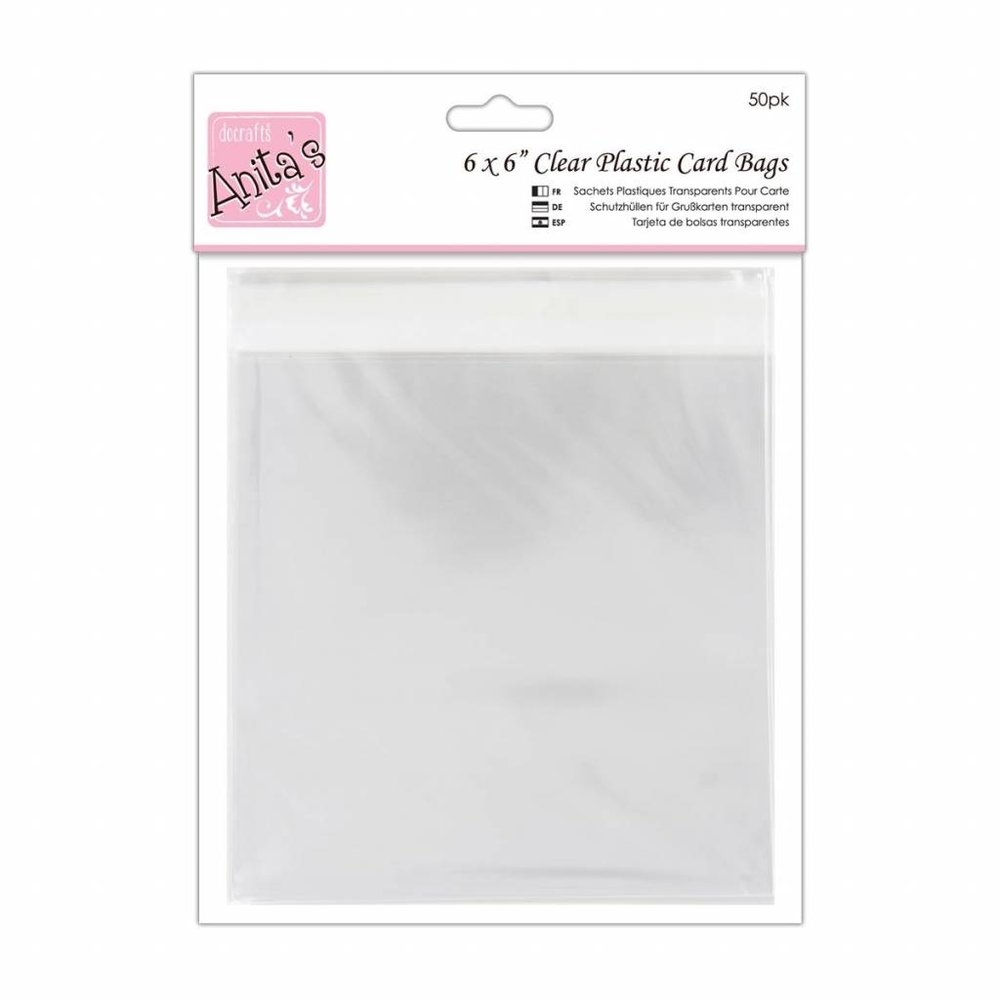Anita's Clear Plastic Card Bags 6x6 Inch (50pk) (ANT 1651007) Anita's Clear Plastic Card Bags 6x6 Inch (50pk) (ANT 1651007)