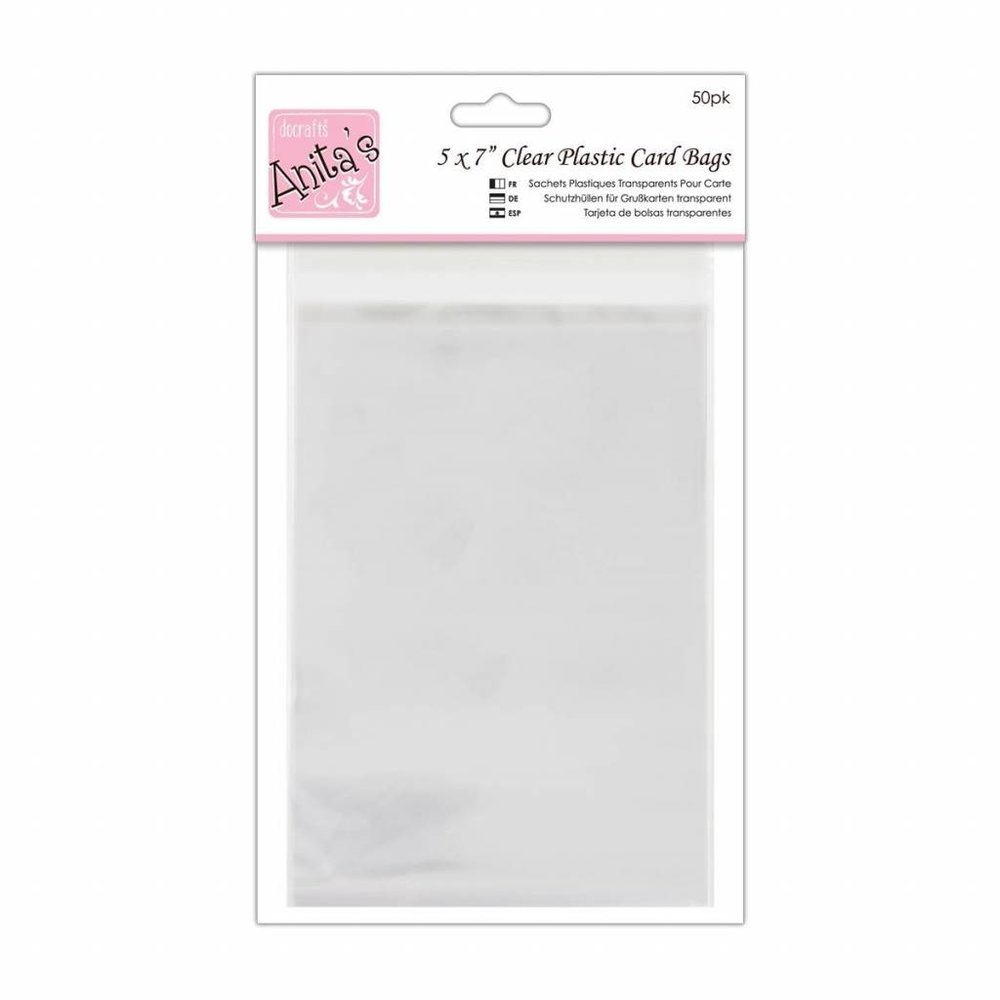 Anita's Clear Plastic Card Bags 5x7 Inch (50pk) (ANT 1651006) Anita's Clear Plastic Card Bags 5x7 Inch (50pk) (ANT 1651006)