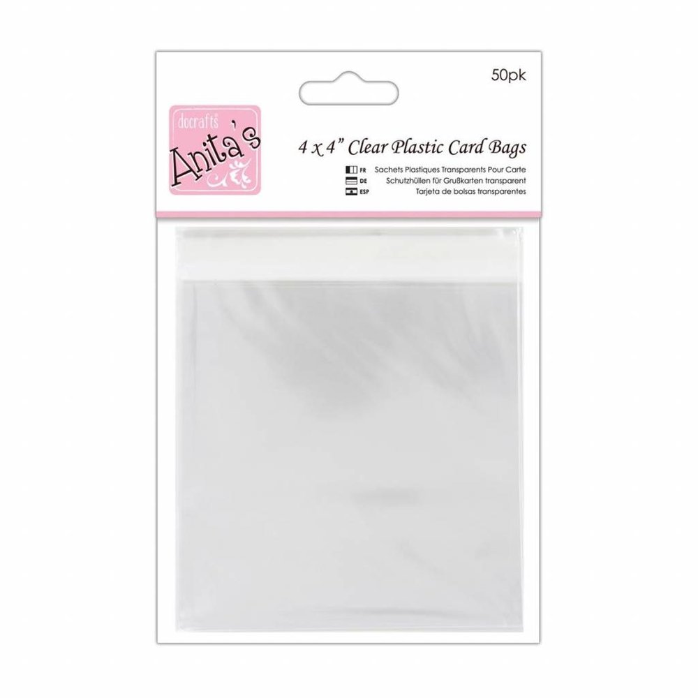 Anita's Clear Plastic Card Bags 4x4 Inch (50pk) (ANT 1651008)