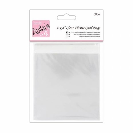 Anita's Clear Plastic Card Bags 4x4 Inch (50pk) (ANT 1651008)