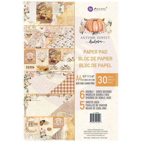 Prima Marketing Inc Autumn Sunset A4 Paper Pad (995508) Prima Marketing Inc Autumn Sunset A4 Paper Pad (995508)