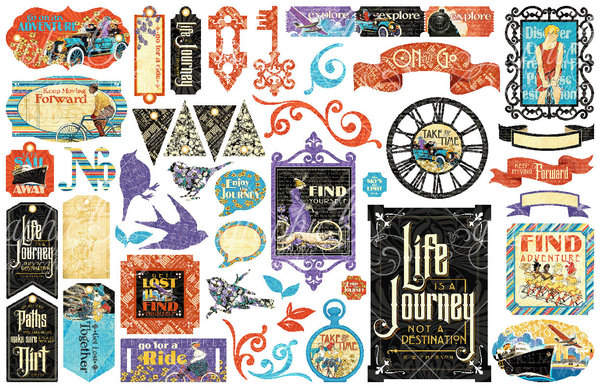 Graphic 45 Life's a Journey Die Cut Assortment (4501951)