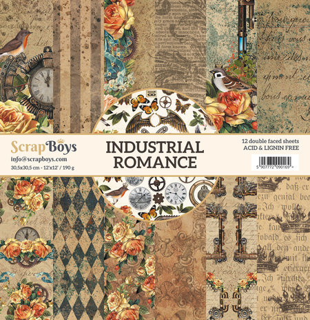 ScrapBoys Industrial Romance 12x12 Inch Paper Set (INRO-08) ScrapBoys Industrial Romance 12x12 Inch Paper Set (INRO-08)