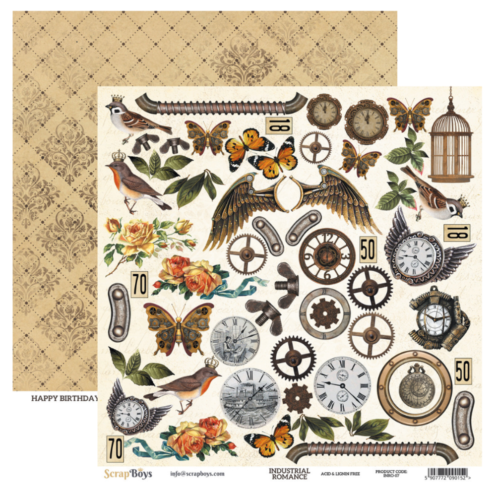 ScrapBoys Industrial Romance 6x6 Inch Paper Pad (INRO-09)